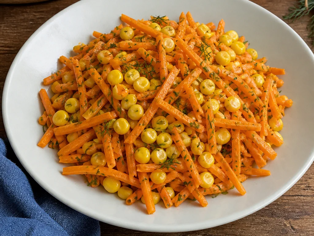 Салат из сырой моркови с кукурузой и укропом — готовое блюдо