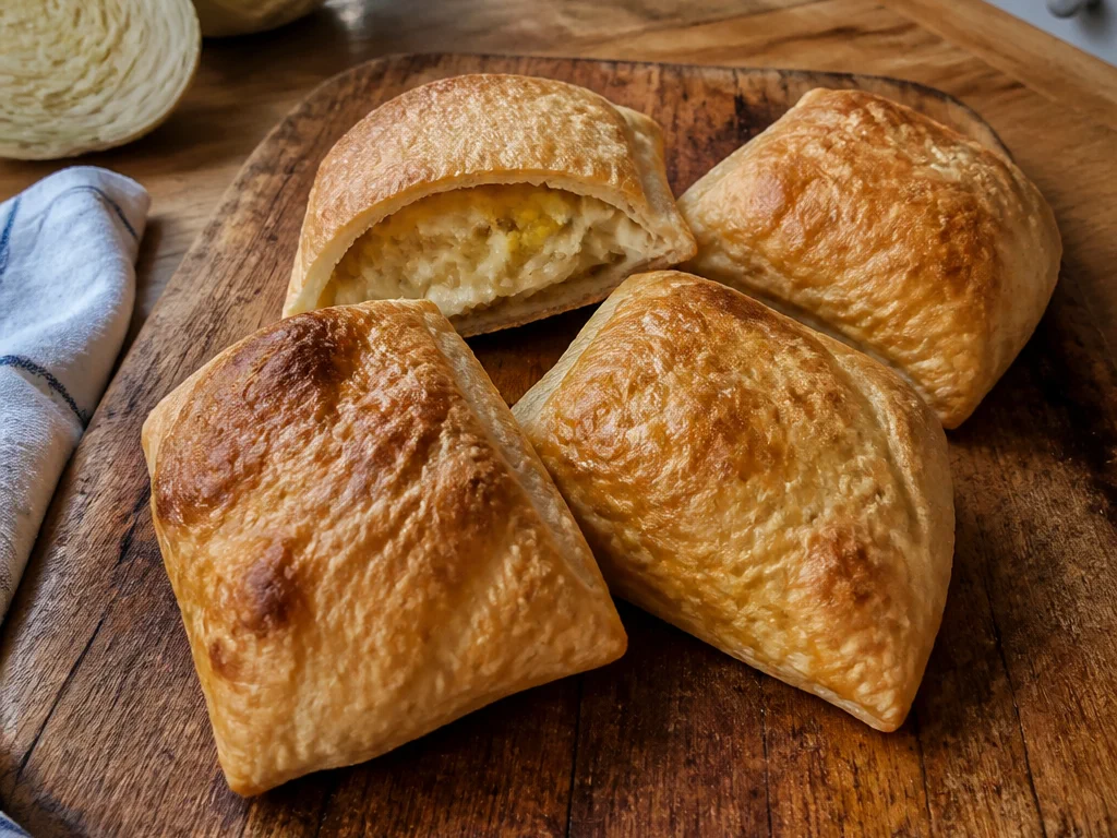 Слойки с капустой и яйцом — готовое блюдо