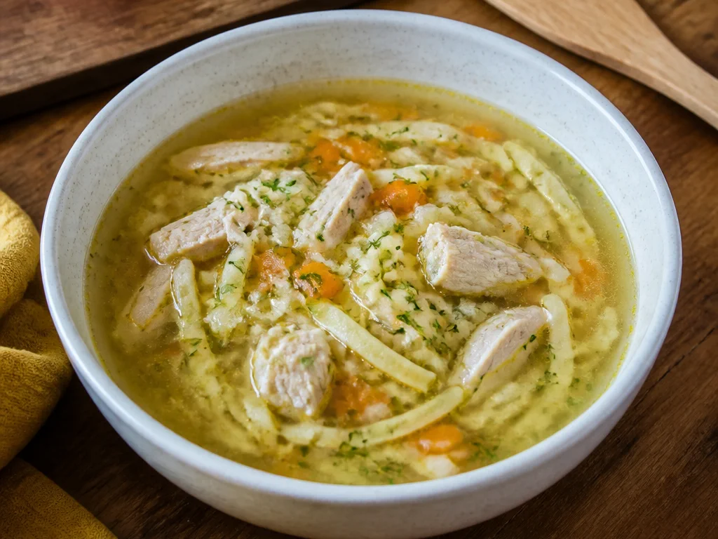 Суп-лапша домашняя с курицей — готовое блюдо