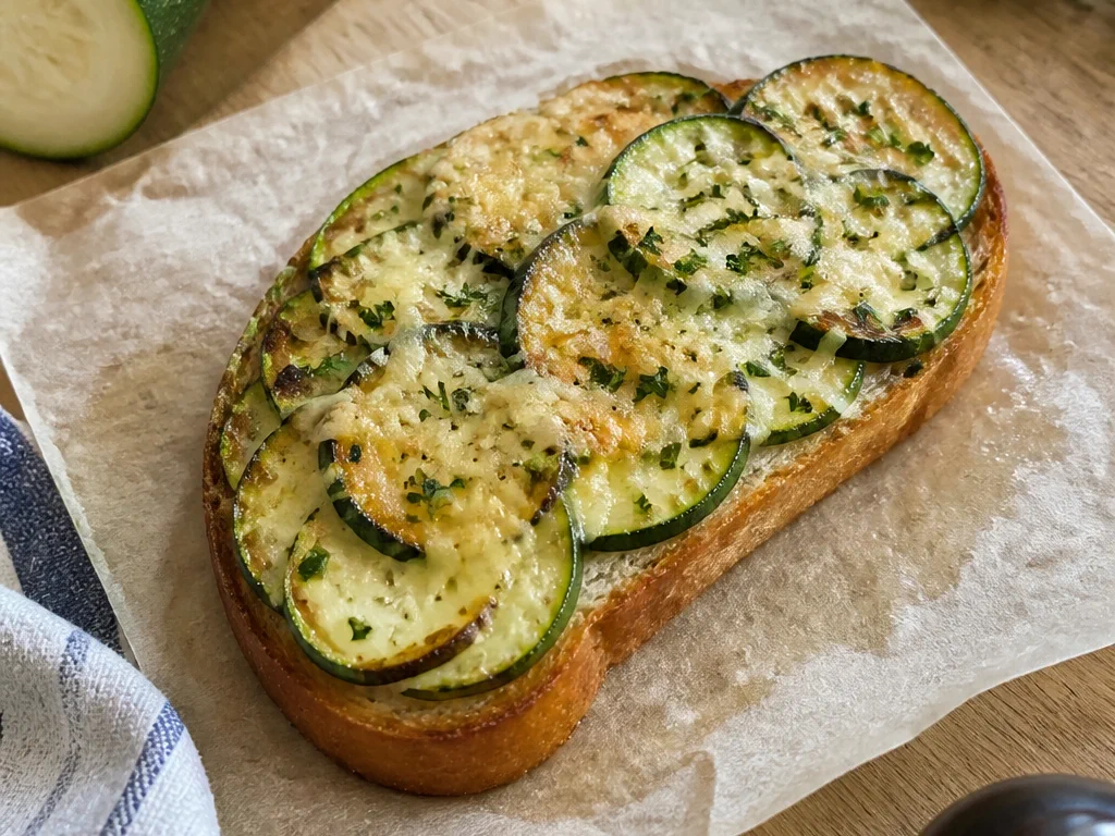 Горячий тост с кабачком и сыром — готовое блюдо