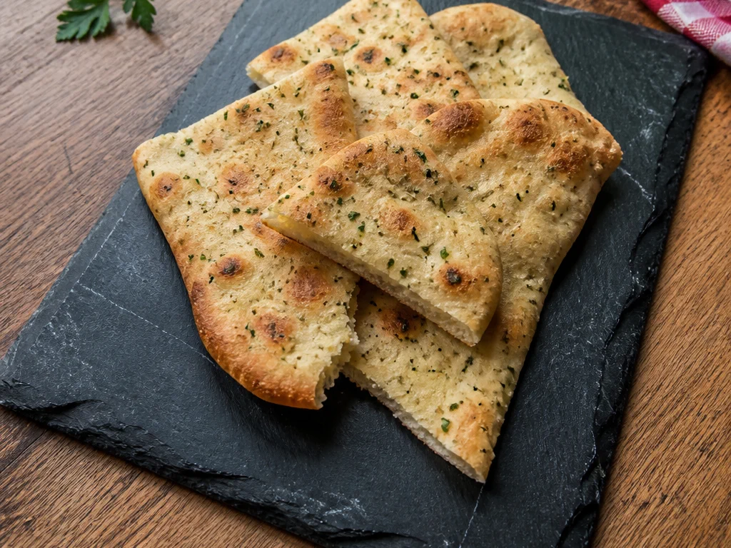 Кефирные лепёшки с чесноком и петрушкой — готовое блюдо
