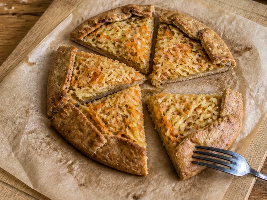 Ржаная галета с капустой и морковью — готовое блюдо