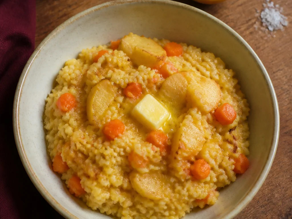 Пшённая каша с морковью и яблоком — готовое блюдо
