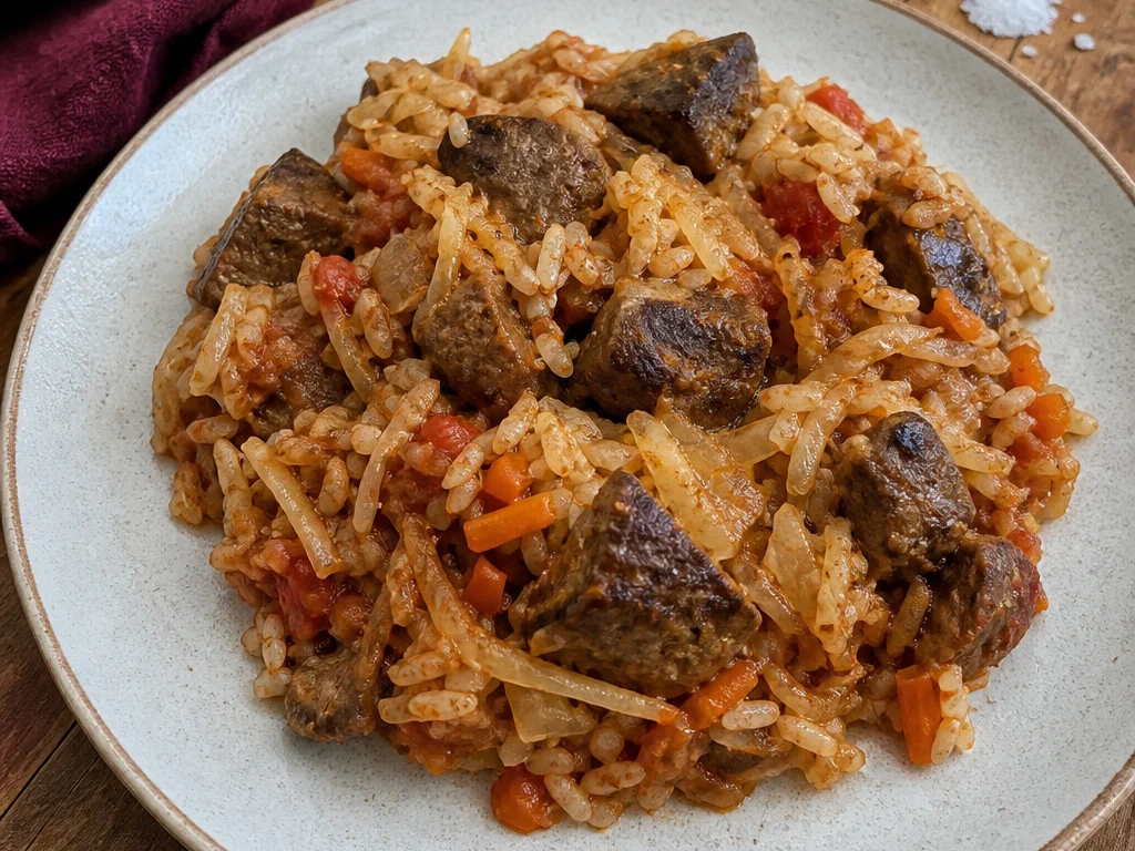 Ленивые голубцы с говяжьей печенью и рисом — готовое блюдо