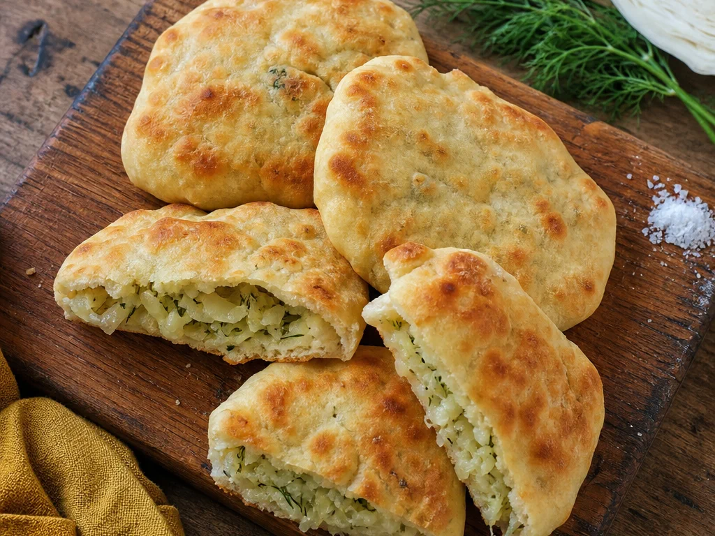 Кефирные лепёшки с капустой и укропом — готовое блюдо