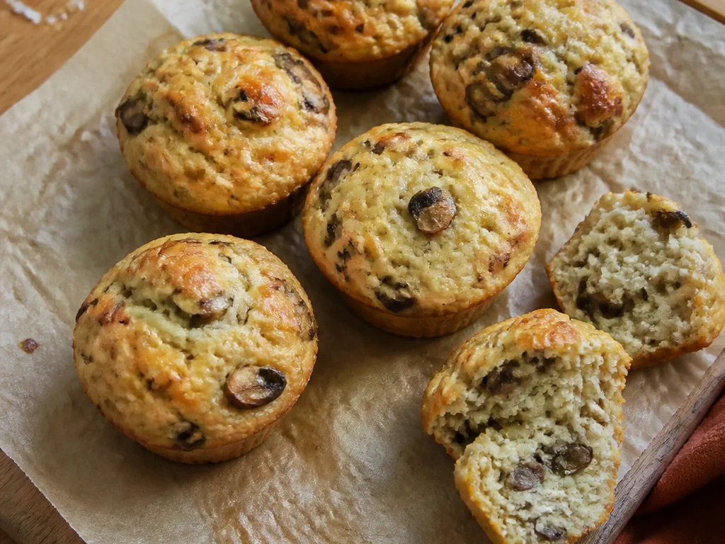 Несладкие маффины с грибами и сыром — готовое блюдо