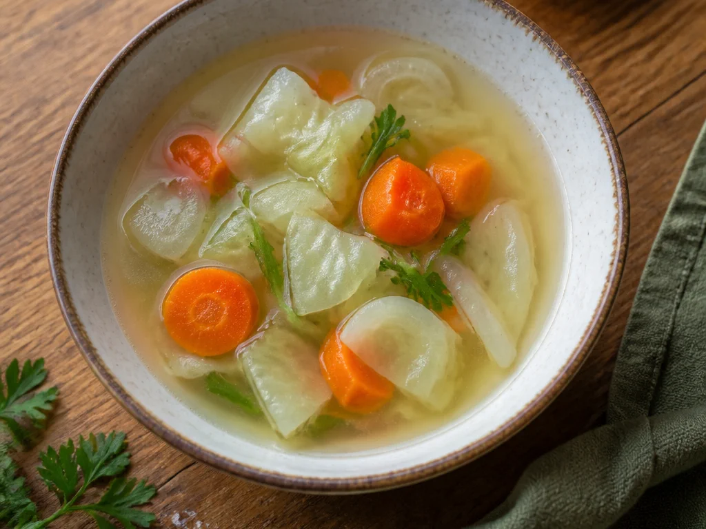 Овощной отвар-основа из капусты, моркови и лука — готовое блюдо