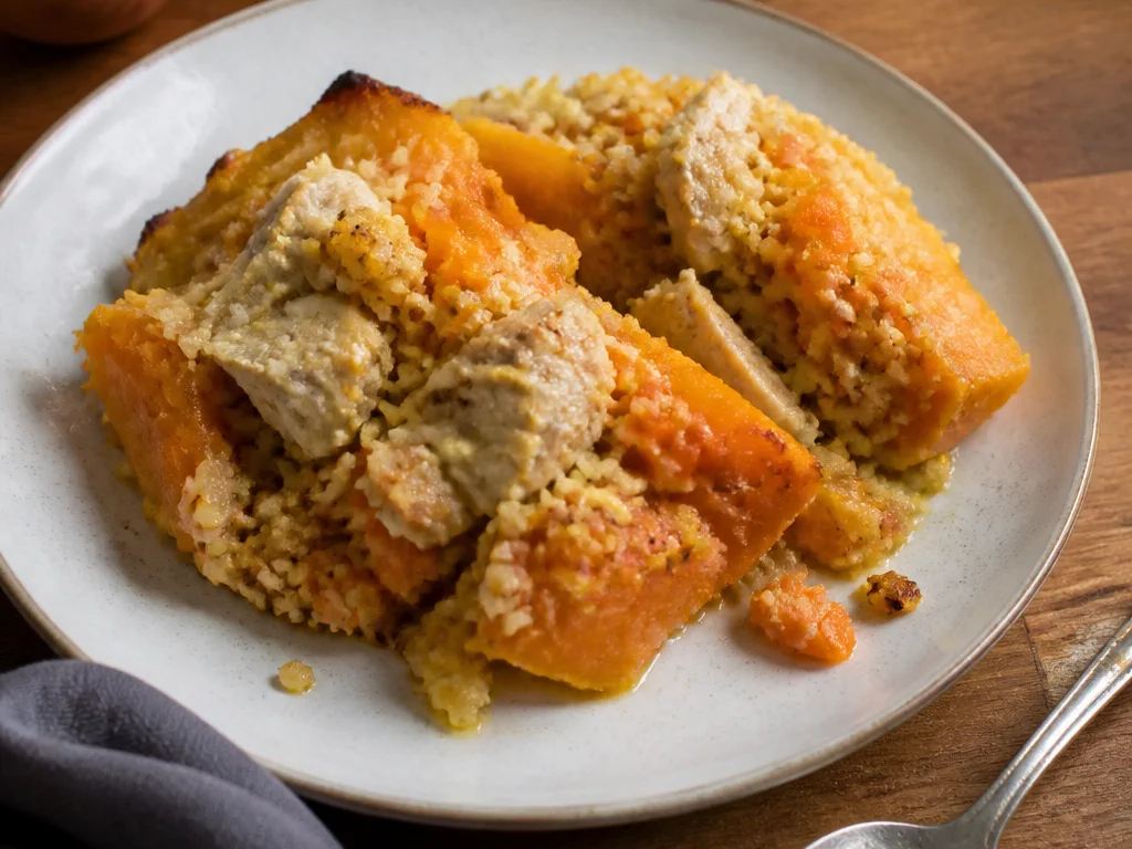 Тыква с курицей и пшеном — готовое блюдо