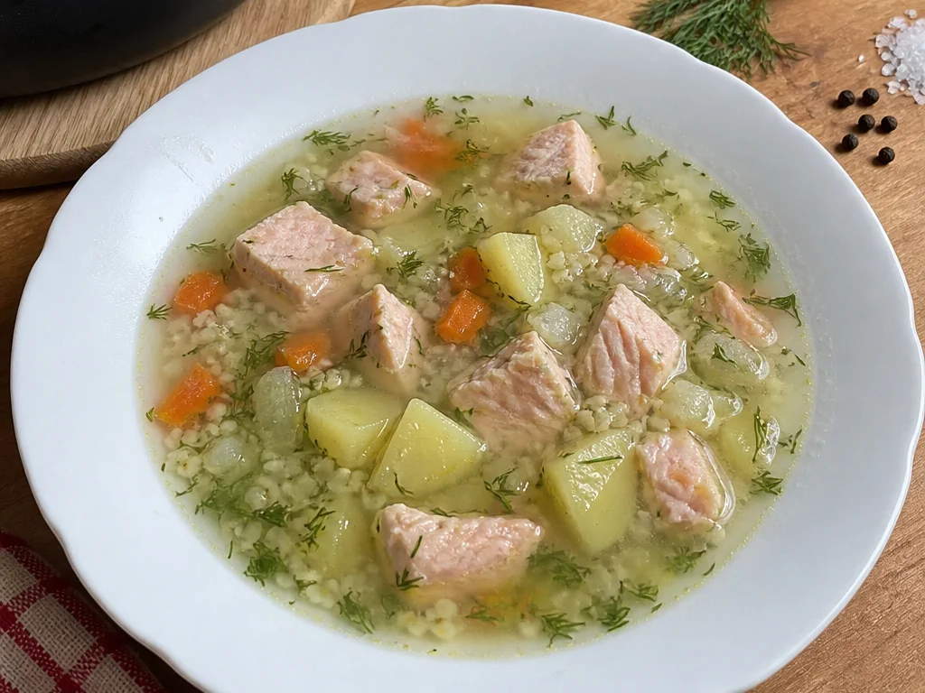 Уха из красной рыбы — готовое блюдо