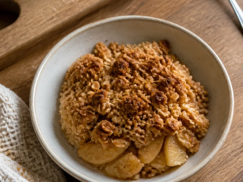 Фруктовый крамбл с яблоком и корицей — готовое блюдо
