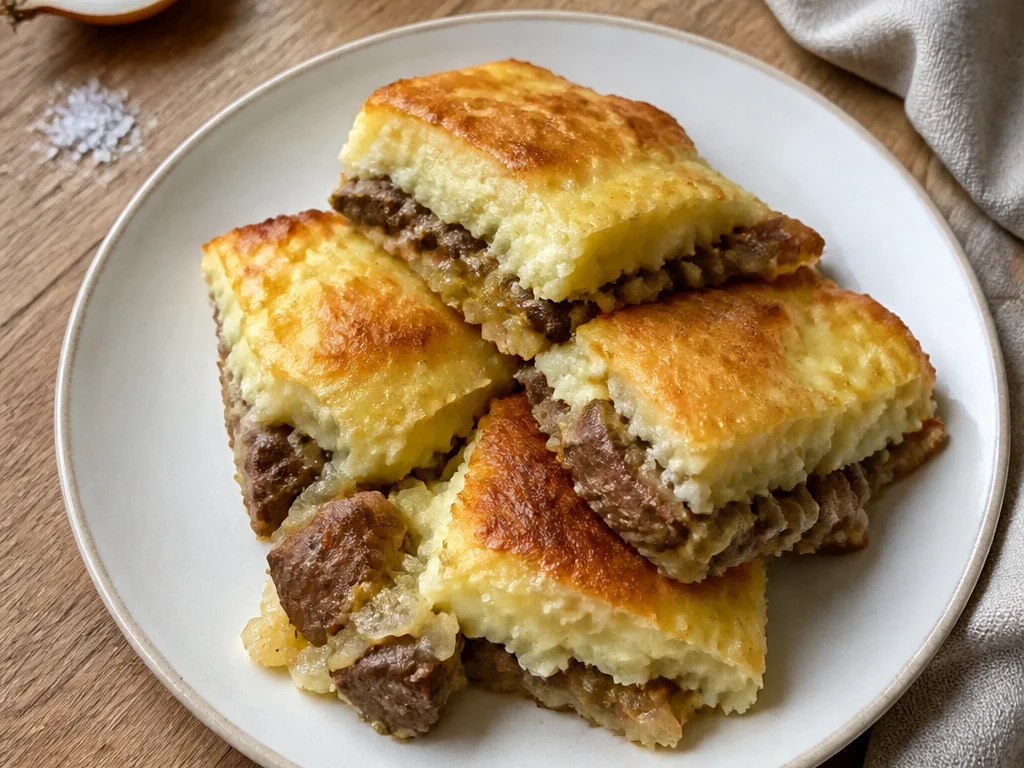 Картофельная запеканка с говяжьей печенью — готовое блюдо