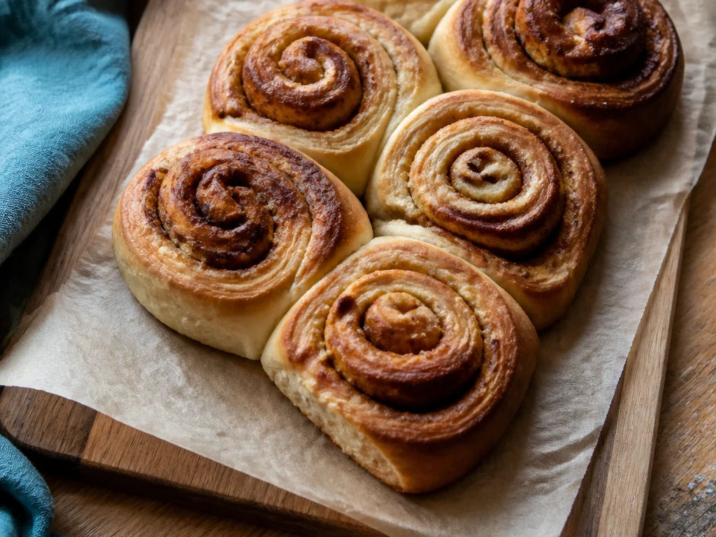 Домашние булочки с корицей — готовое блюдо