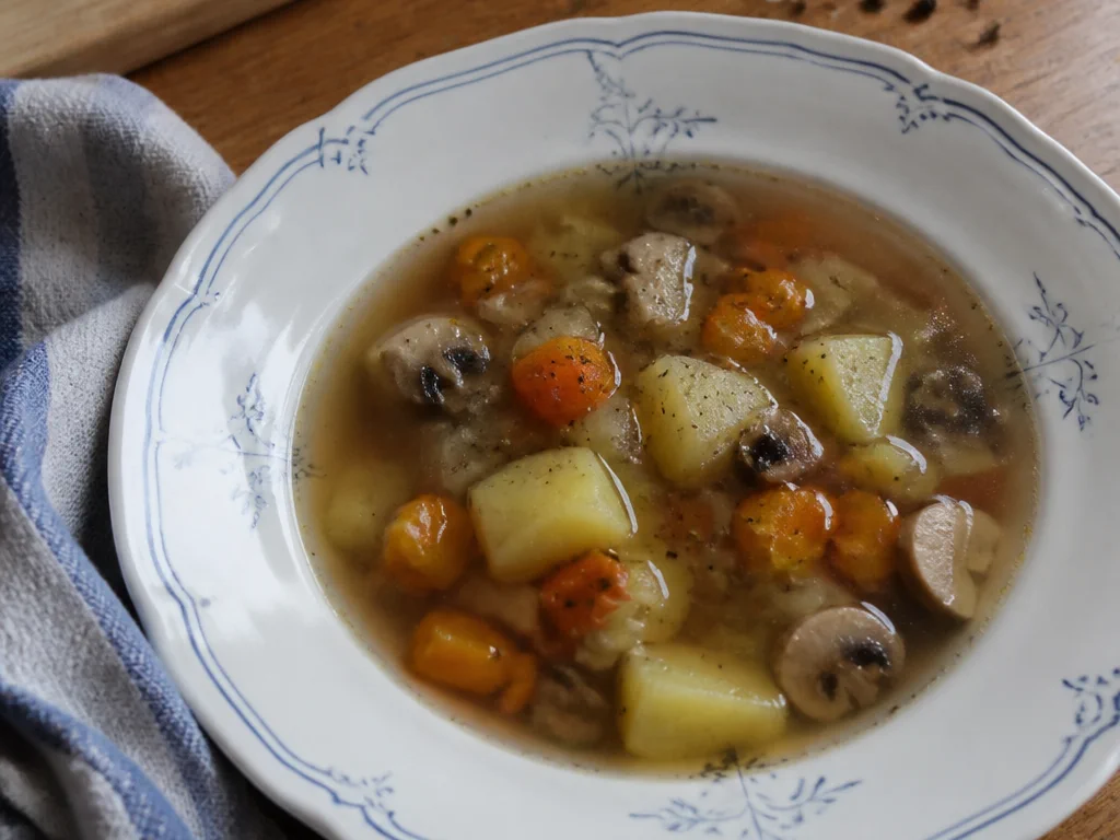 Картофельный суп с шампиньонами — готовое блюдо