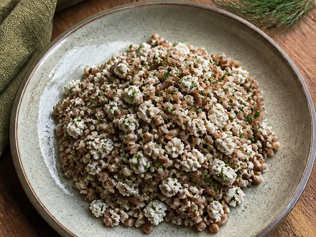 Гречневая каша с творогом и укропом — готовое блюдо