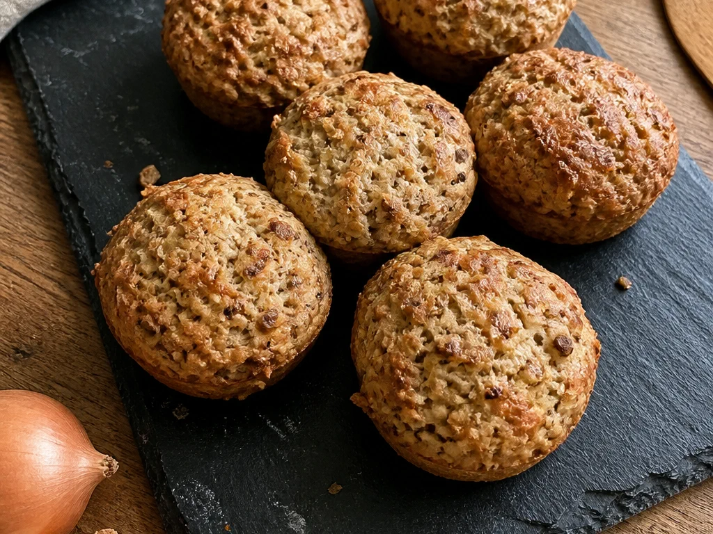 Несладкие маффины с гречкой и луком — готовое блюдо