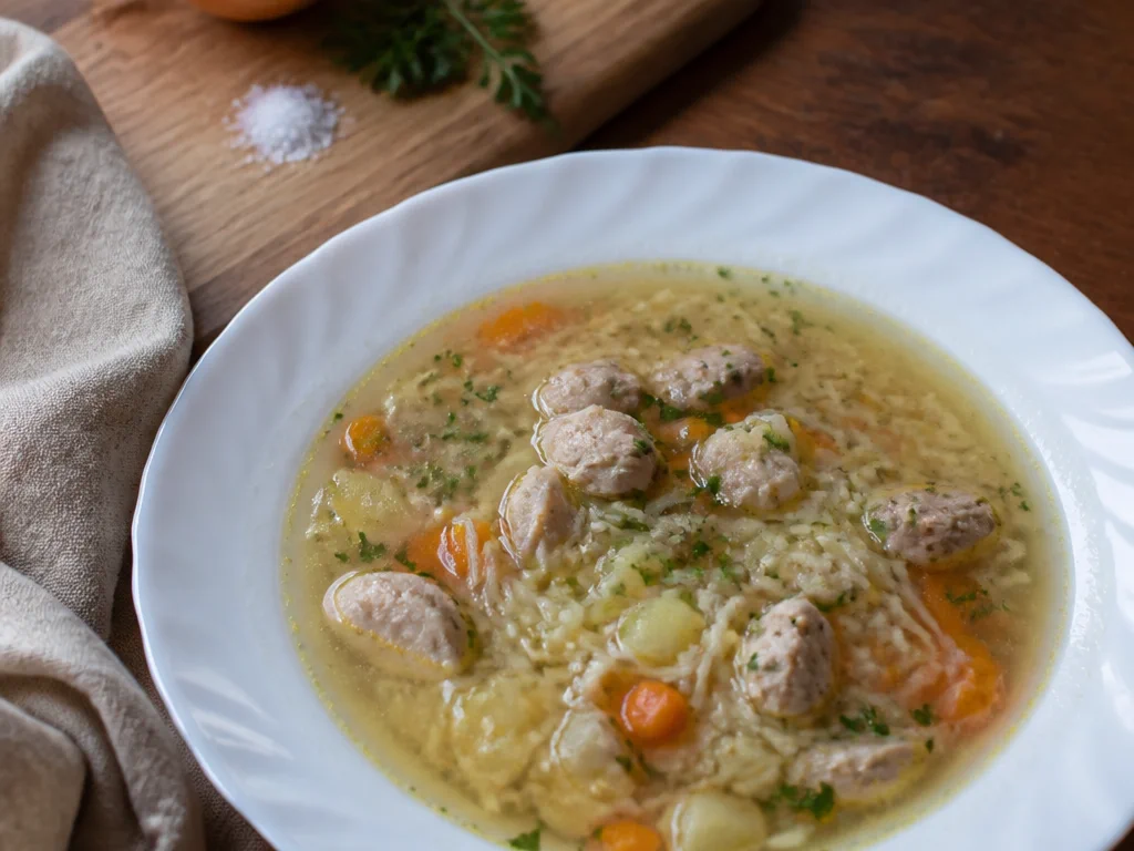 Куриный суп с вермишелью — готовое блюдо