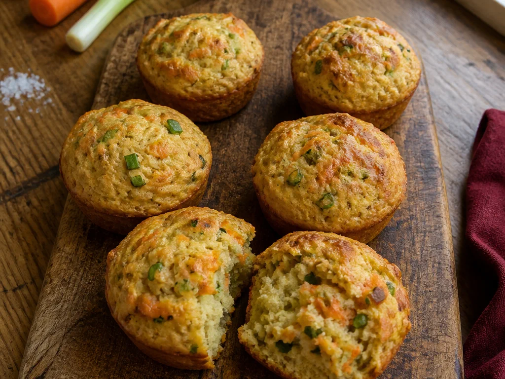 Несладкие маффины с морковью и луком — готовое блюдо