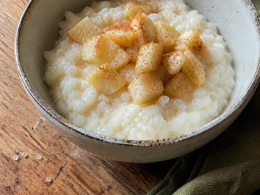 Рисовая каша с яблоком и корицей — готовое блюдо