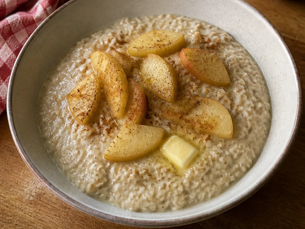 Овсяная каша с яблоком и корицей — готовое блюдо