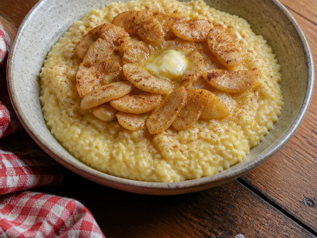 Пшённая каша с яблоком и корицей — готовое блюдо