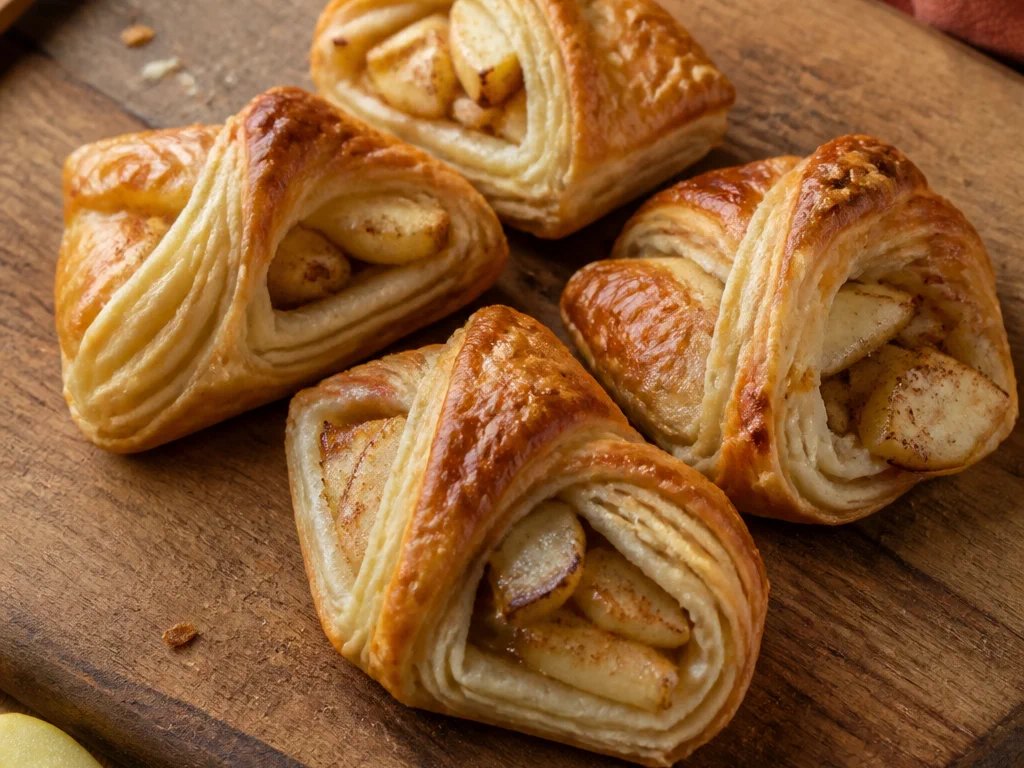 Слойки с яблоком и корицей — готовое блюдо