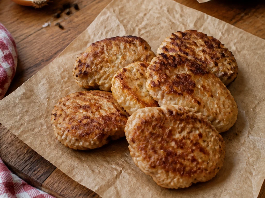 Куриные котлеты с ржаным хлебом — готовое блюдо