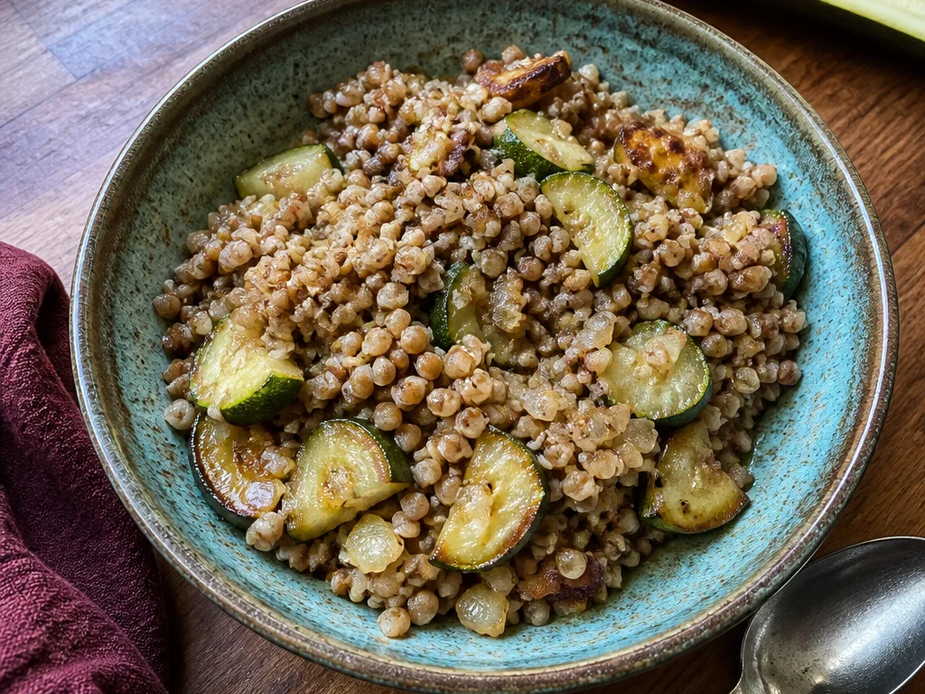 Гречневая каша с кабачком и луком — готовое блюдо