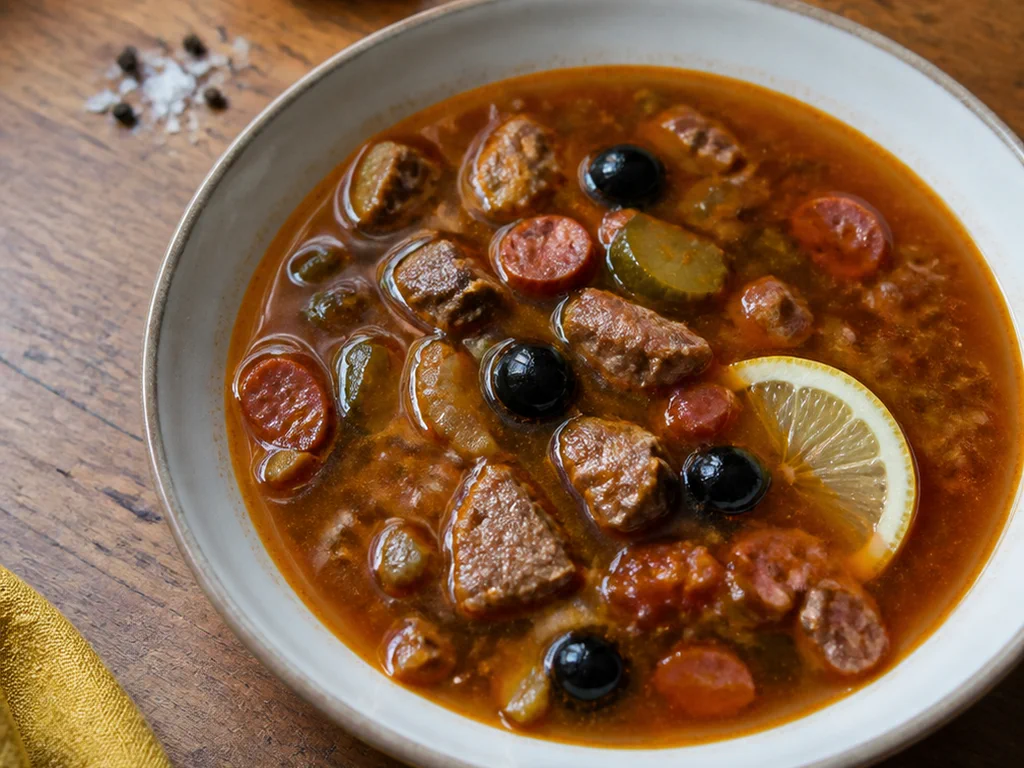 Солянка мясная сборная — готовое блюдо