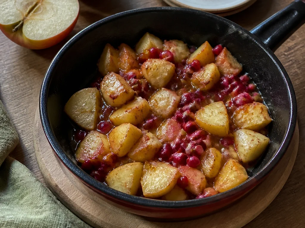 Запечённые яблоки с брусникой и мёдом — готовое блюдо