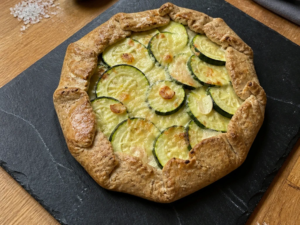 Ржаная галета с кабачком и сыром — готовое блюдо